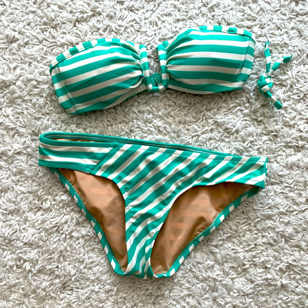 🚫**SOLD** J. Crew Striped Strapless Bikini Set